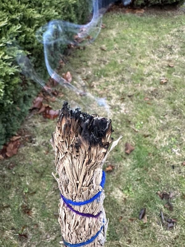 burning sage stick